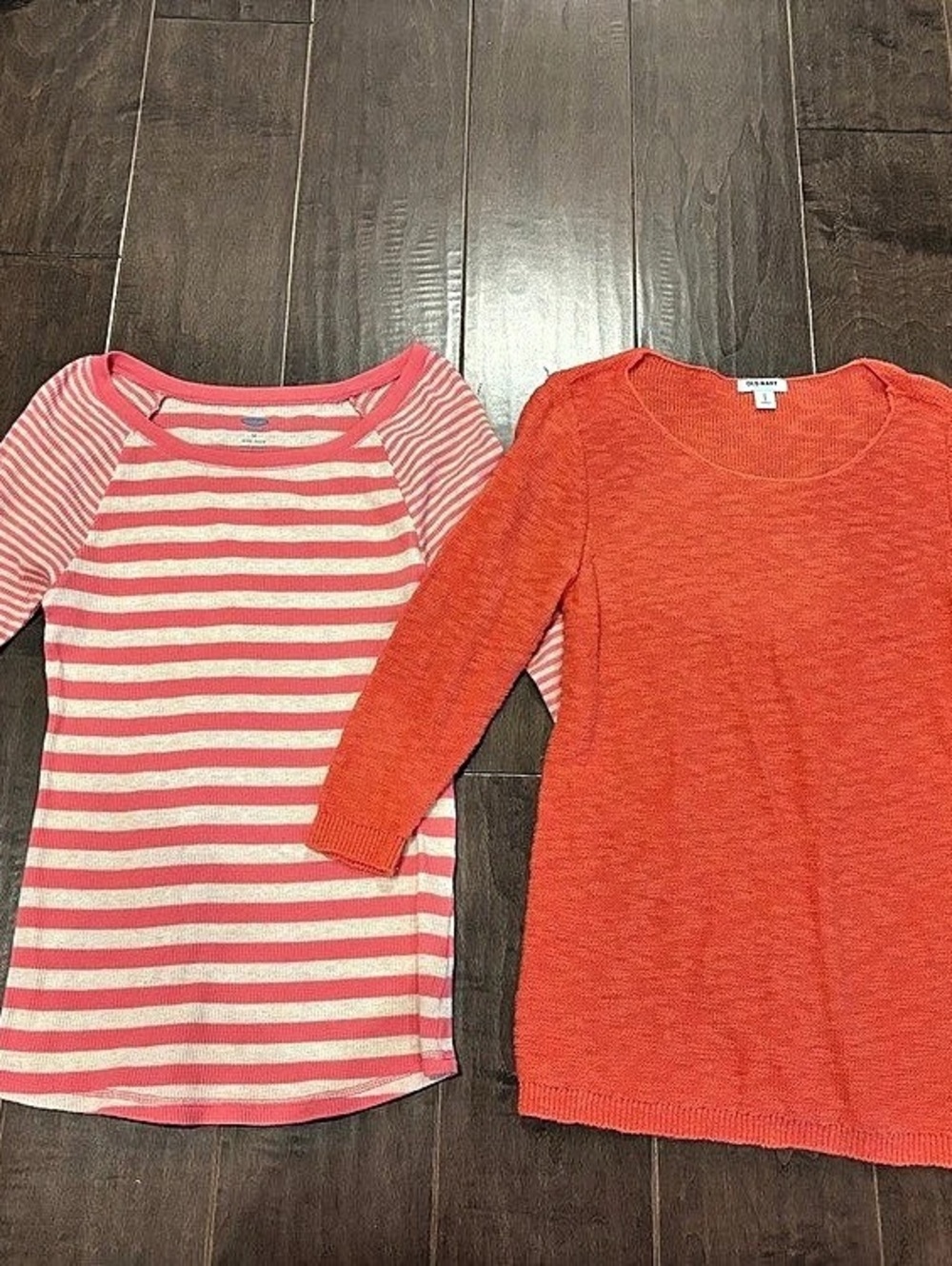 Old Navy Pink & Orange Striped Sweater Set Medium